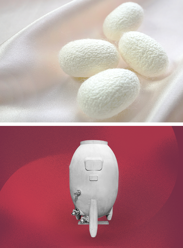 写真:まゆ型コンクリートタンク